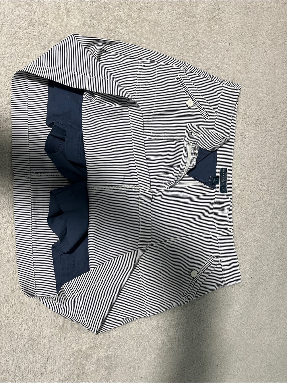 Karen Scott Navy and White Striped Skort #B009